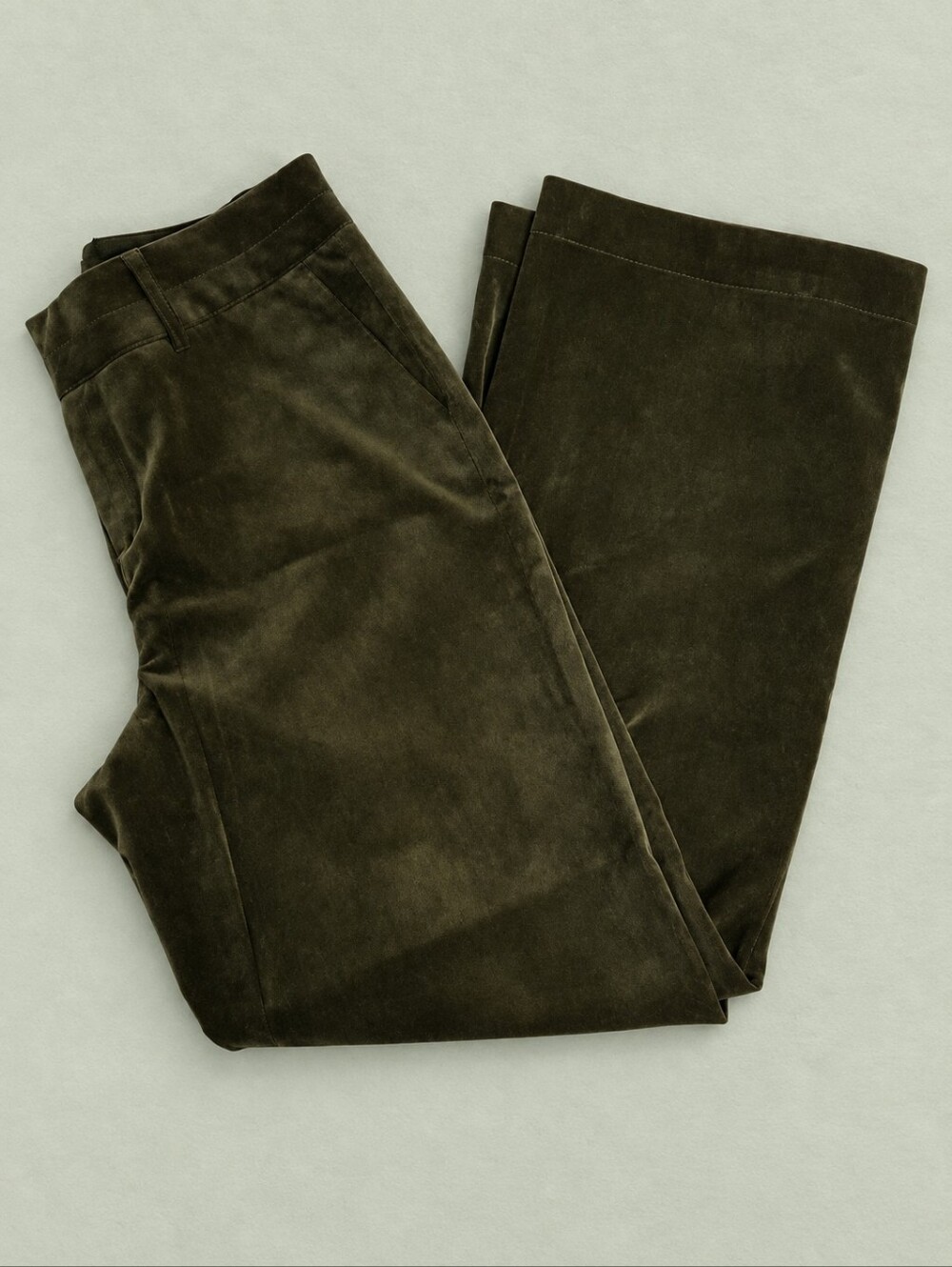 Coldwater Creek Green Velvet Pants Dressy Women's Size Petite 10 P10